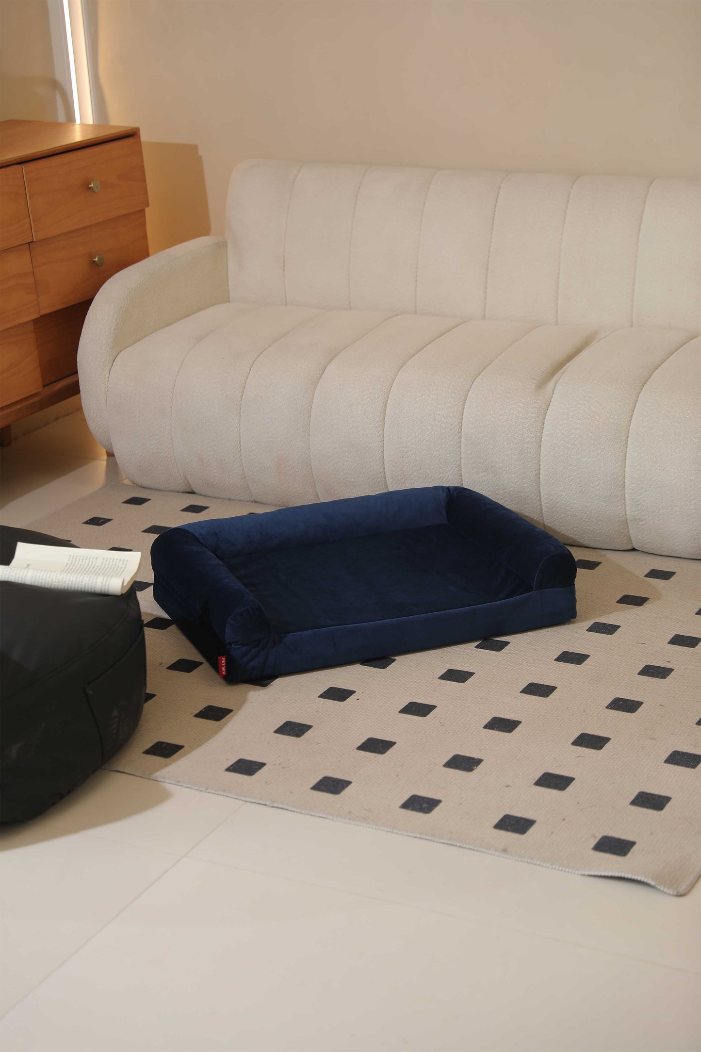 THREE-SIDED BACKREST DUTCH VELVET COTTON FLANNEL PET SOFA